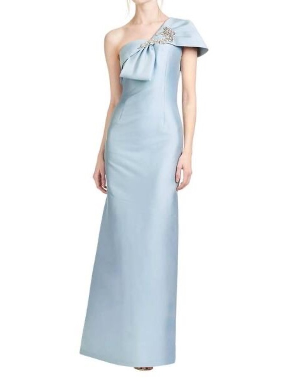 Sachin + Babi Pale Blue One-Shoulder Evening Gown